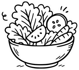 A bowl of salad with juicy leaves and other vegetables