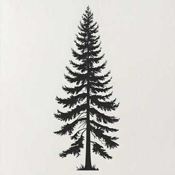 Douglas Fir Conifer Silhouette Isolated Symbol