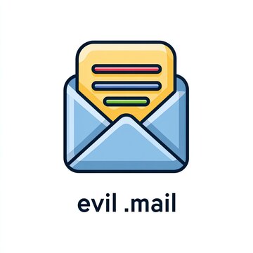 Flat icon of a light-blue envelope with a yellow document inside, suggesting email