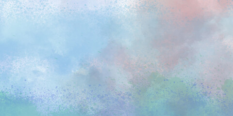 Fantasy light red, pink shades watercolor background. light pink and white colors background for design subtle color. Soft pink grunge background frame plane sky view with stars and sunset