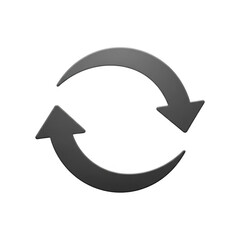 Symbol of two arrows in a circular motion representing refresh or reload transparent background