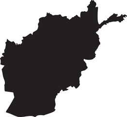 Afghanistan Map A Black and White Silhouette
