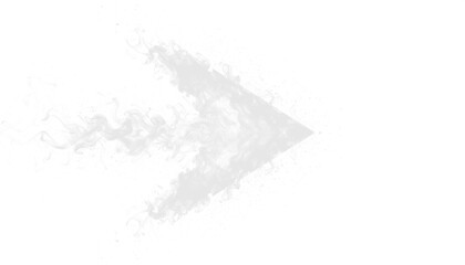 A transparent PNG of white smoke forming a bold right-pointing arrow, ideal for dynamic design projects, overlays, and creative illustrations.