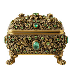 wooden box with jewelry