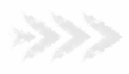 A transparent PNG of white smoke forming a broken zigzag arrow, perfect for dynamic designs, overlays, and creative illustrations