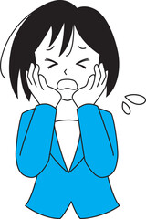 困っているスーツ姿の女性