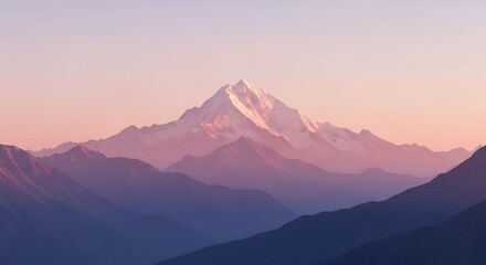 Majestic Mountain Peak Sunrise View.