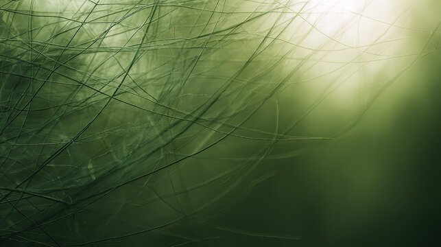 Abstract green textures blending with nature, evoking an environmental and serene mood.