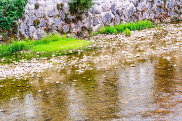 Rio Sella en Cangas de Onís, Asturias, España.