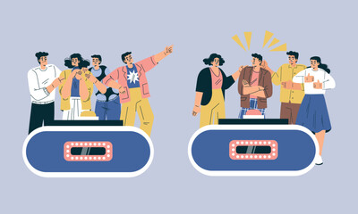 Experience the thrilling action of dynamic contestants in an exciting game show setting