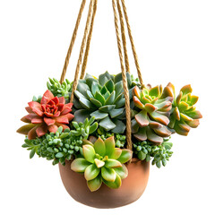 Beautiful Hanging Succulent Pots on Ropes for Interior Decor Inspiration