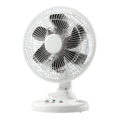 White Electric Fan with Circular Design Isolated