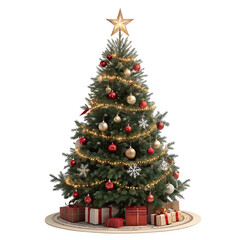 christmas tree isolated on white background