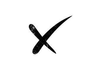 Obraz premium Grunge Texture Cross Mark PNG. Perfect For Distressed Designs, Retro Graphics, Approval Icons And Creative Branding Elements.