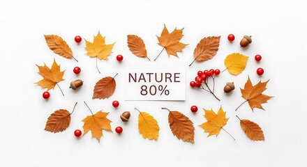 Obraz premium Autumn Leaves Nature Background 80 Percent.