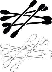 Ear Cleaning Cotton Buds Swabs Isolated Set for Hygiene Use