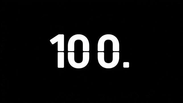 Flat Style Countdown Timer Displaying Numbers Ten Zero isolated on a transparent background