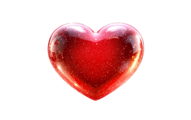 Shiny red heart emoji with realistic 3D effect designed as an expressive icon symbolizing love happiness and modern online interaction isolated on transparent background PNG