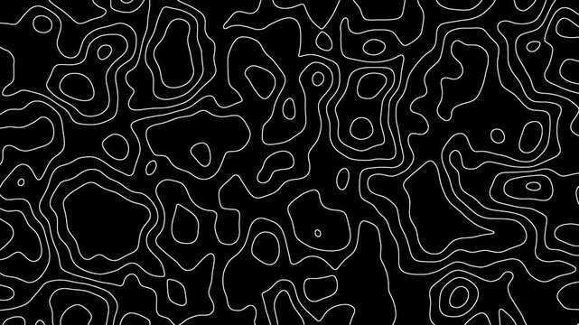 Abstract topography animation pattern dynamic waves motion black background video