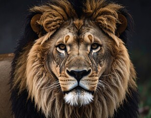 Naklejka premium Close-up portrait of a majestic lion
