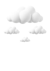 Fluffy white clouds isolated on transparent background