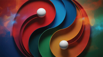 Harmony of Spheres A Colorful Dance of Balance and Unity in Abstract Art