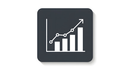 A graph icon with a long shadow for digital design, illustration, visual communication, or stock photography