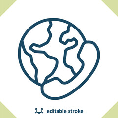 Call Center - Globe - Telephone - Customer Support Icon