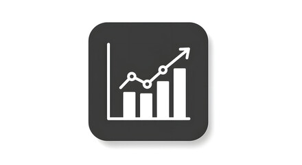 A graph icon with a bar chart for digital design, illustration, visual communication, or stock photography