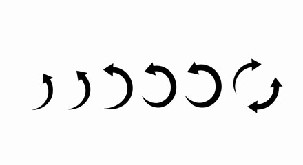 Circular Arrow Set Simple Directional Icons in Vector Format for Navigation and Design