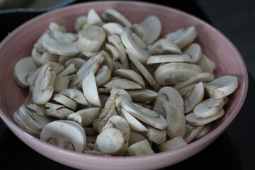 Fresh mushrooms on a plate