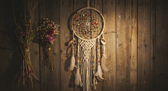 Dreamcatcher decorated wall