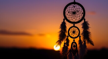 Dreamcatcher silhouette sunset