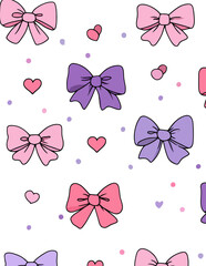 Nahtloses Vektor-Muster mit Schleifen und Herzen