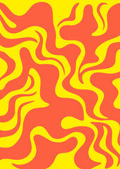 Abstract background with wavy lines in yellow and orange