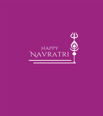 Happy navratri celebration with mandala and trident
