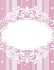 Pastellrosa und Weißer Vektorrahmen mit Ornament