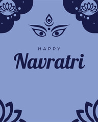 Happy navratri celebration with mandala and trident