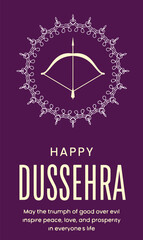 Happy navratri celebration with mandala and trident