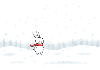 a cute bunny in a New Year's setting . Generative AI