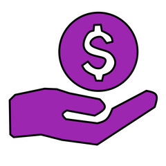 Hand with Dollar Icon &ndash; Financial Support Vector