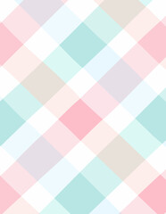 Fototapeta premium Pastellfarbenes Rautenmuster, Vektor-Hintergrund, zartes Design