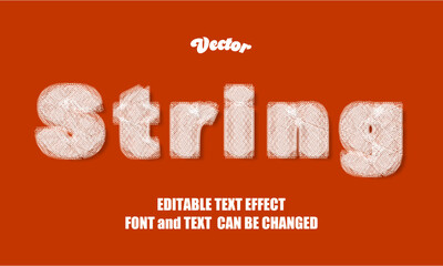 Editable String Art Typography – DIY Craft Inspired Text Style for Adobe Illustrator