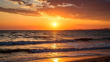 Golden sunset over the ocean (1)