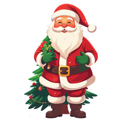 santa claus and christmas tree