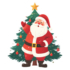 santa claus and christmas tree