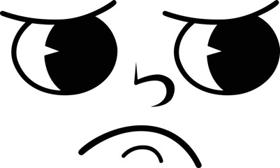 Sad and disappointed cartoon face expression