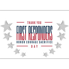 first responders holiday concept vector
