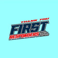 first responders holiday concept vector