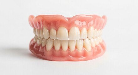 Obraz premium Full set of dentures isolated on white background